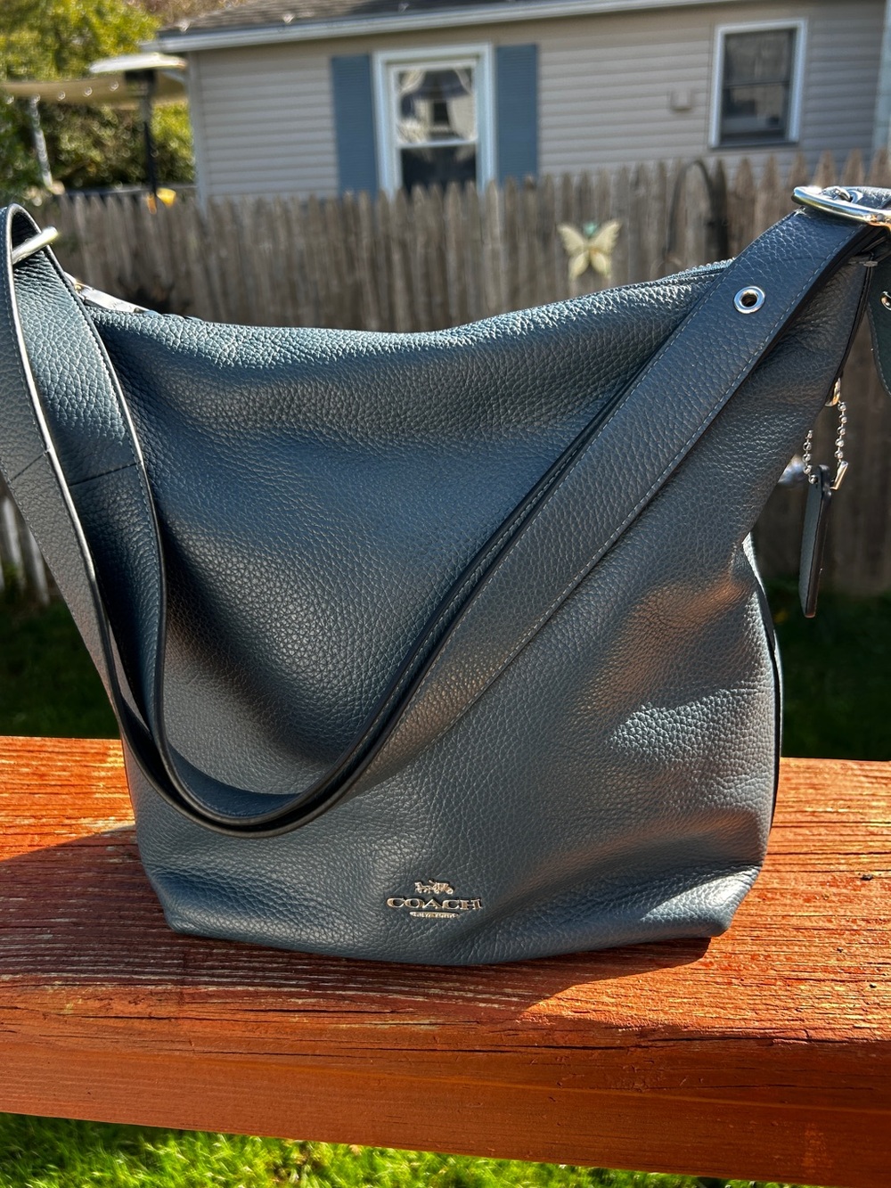 Coach Val Duffle Shoulder bag in Denim Blue C2818